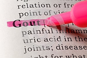 Dictionary definition of gout photo