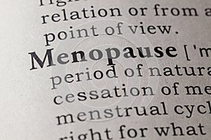 Dictionary definition of menopause