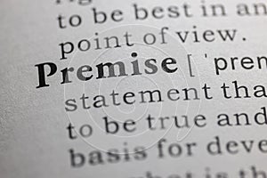 Dictionary definition of premise