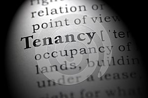Dictionary definition of tenancy photo