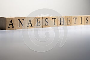 Dictionary definition of the word Anaesthetist. Close up. photo