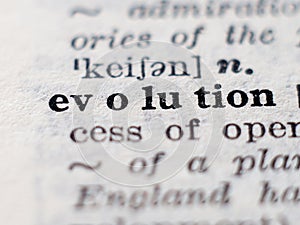 Dictionary definition of word evolution