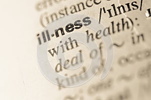 Dictionary definition of word illness