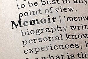 Dictionary definition of the word memoir