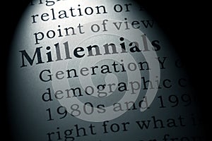 Dictionary definition of the word millennials