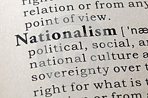 Dictionary definition of the word nationalism