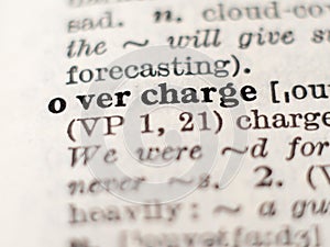 Dictionary definition of word overcharge