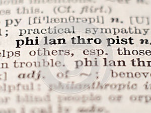Dictionary definition of word philanthropist