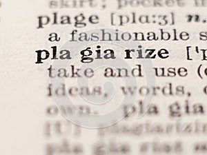 Dictionary definition of word plagiarize