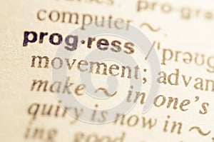 Dictionary definition of word progress