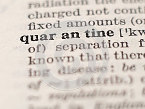 Dictionary definition of word quarantine