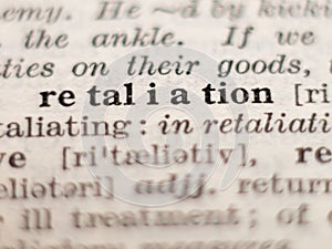 Dictionary definition of word retaliation