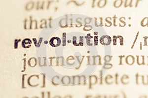 Dictionary definition of word revolution