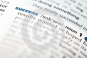 Dictionary definition of the word success