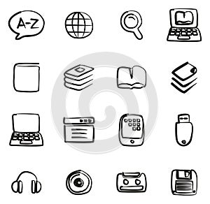 Dictionary or Glossary Icons Freehand