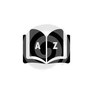 Dictionary icon. Glossary. Badge with book. Dictionary logo. Library icon. Vector EPS 10