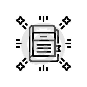 Black line icon for Dictionary, lexicon and education photo