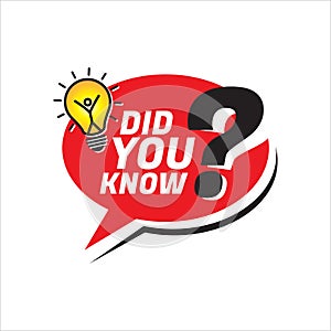 Did you know labels, question marks in red speech bubble.