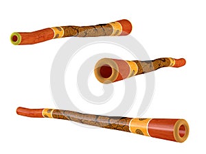 Didgeridoo isolated. Multiple angles of view