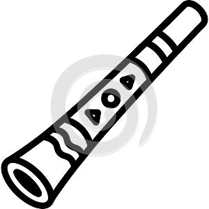 Didgeridoo outline icon vector AI generated