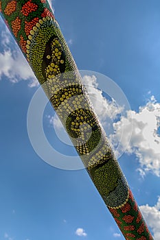 Didgeridoo on the sky background