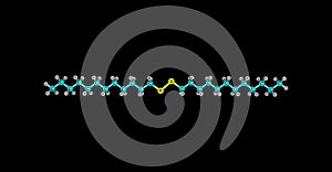 Didodecyl disulfide molecular structure isolated on black