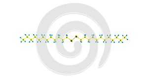 Didodecyl disulfide molecular structure isolated on white