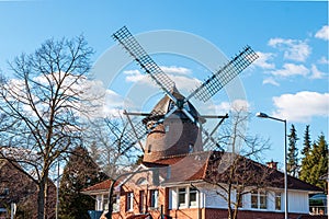 The Buss Mill tower Dutch windmill in Krefeld-Uerdingen photo