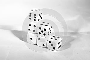 The die is cast. black and white playing blocks as a symbol of decision