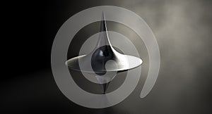 Die Cast Spinning Top Silhouetted