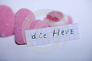 Die Herz word in German for Heart in English