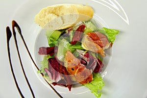Dieat salad with meat