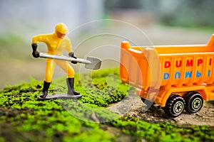 Diecast Construction Toys Macro photo