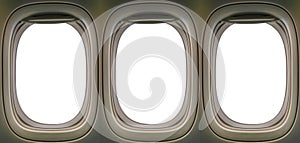 Diecut part of windows of airplane