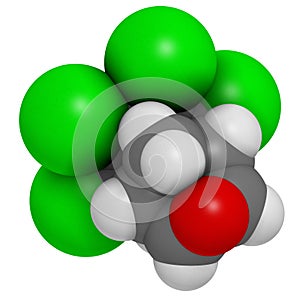 Dieldrin pesticide molecule. Insecticide that persists for very long time in environment (Persistent Organic Pollutant