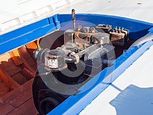 Diesel Boat Engine in Greek Fishing Boat