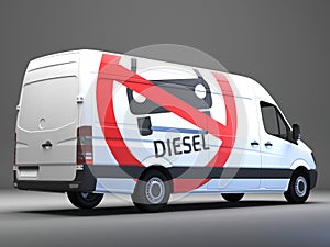 Diesel driving ban sign on transporter with german text