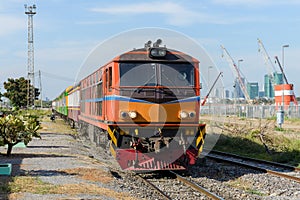 The diesel electric locomotive of the commuter train