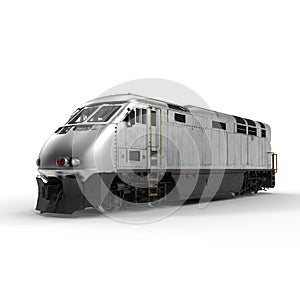 Diesel Electric Locomotive isolated on white 3D Illustration