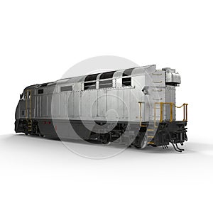 Diesel Electric Locomotive isolated on white 3D Illustration