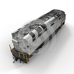 Diesel Electric Locomotive isolated on white 3D Illustration