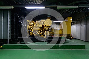 Diesel engine driven generator in the basement
