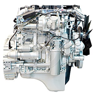 Diesel engine isolated white