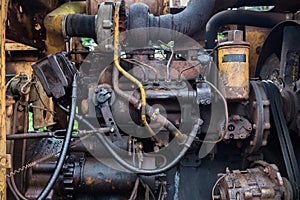 Diesel Engine of an old tractor.