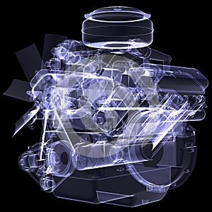 Diesel engine. X-ray render