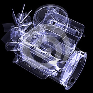 Diesel engine. X-ray render