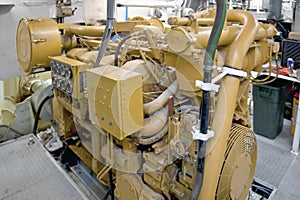 Diesel engine on yacht