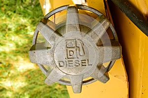 Diesel Fuel Cap on Bulldozer