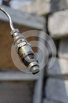 Diesel fuel injector with a drop of fuel