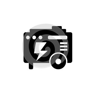 Diesel generator silhouette icon.